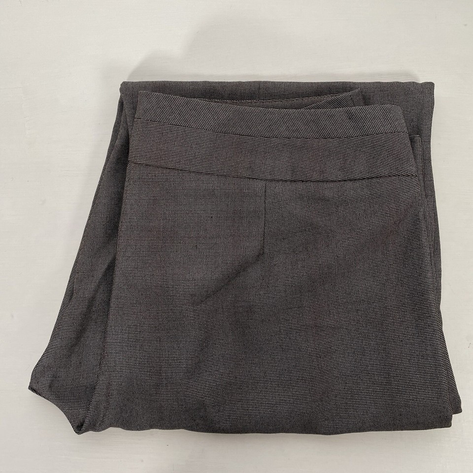 Jacqui E Womens Charcoal Straight Check Dress Stretch Pants Size 8 Very Good