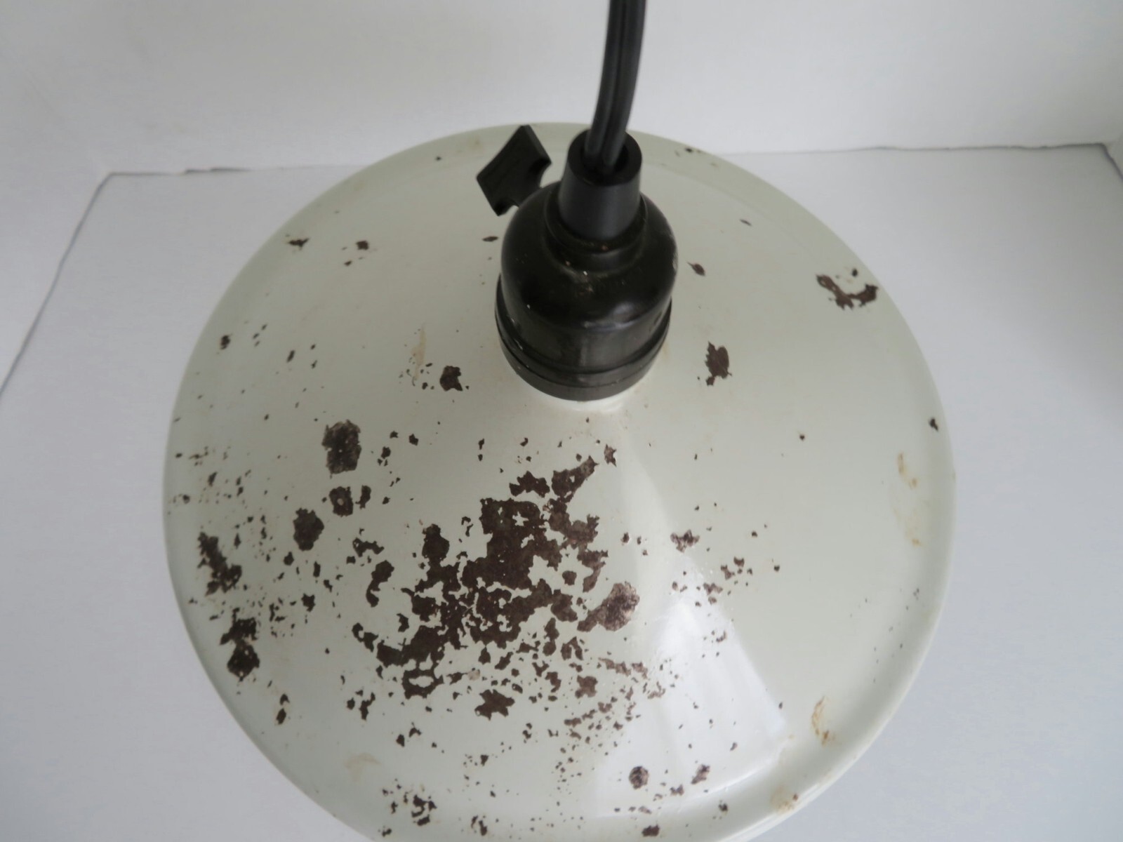 Vintage Hanging Light White Metal Industrial Rustic Farmhouse Lighting