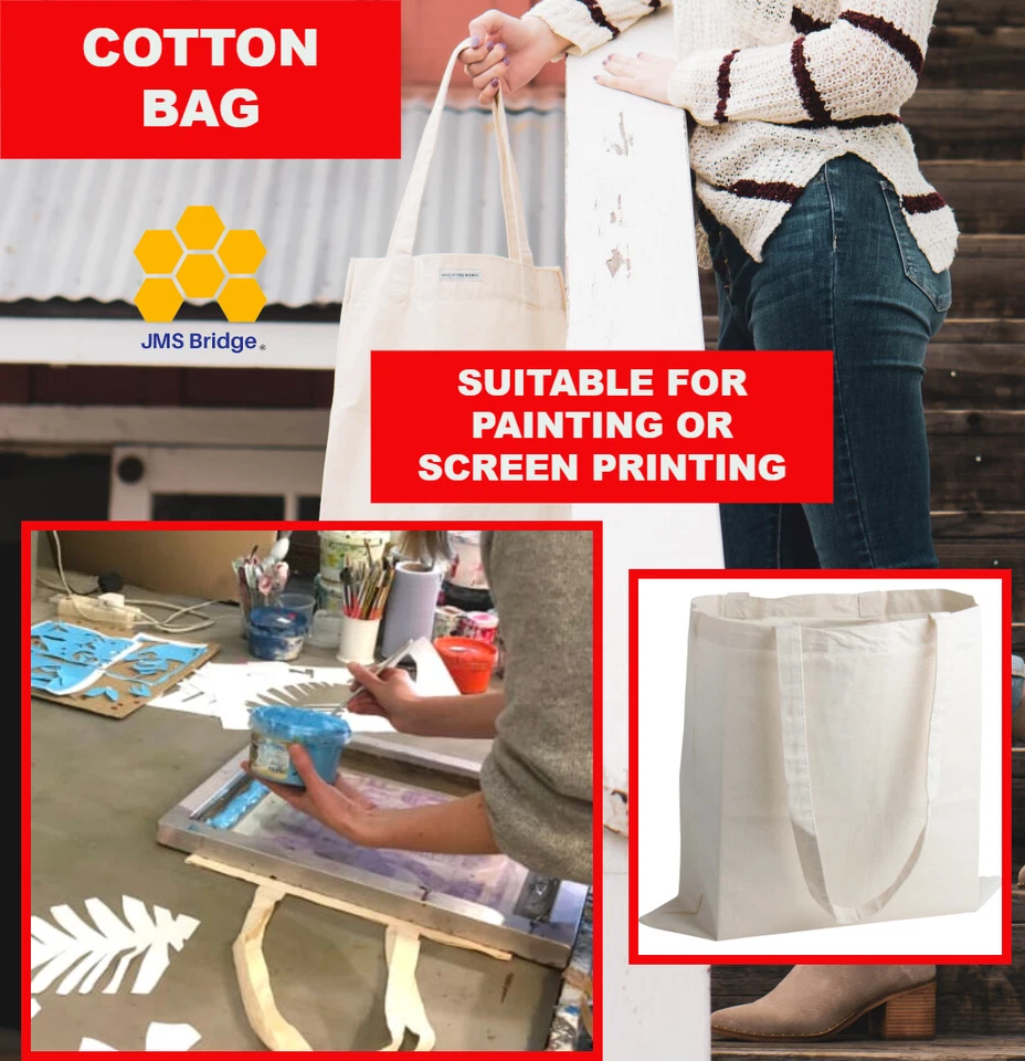 Wholesale cheap high quality cotton tote bags Shopper Plain Canvas Printing - Image 4 of 4