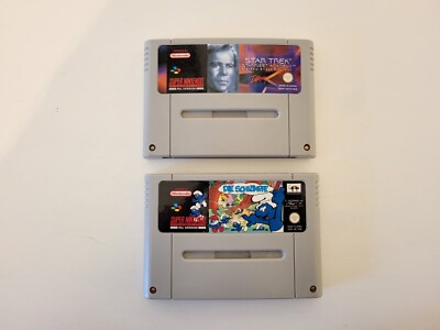 Star Trek Starfleet Academy - Die Schlümpfe - 2x Modul - Super Nintendo SNES 