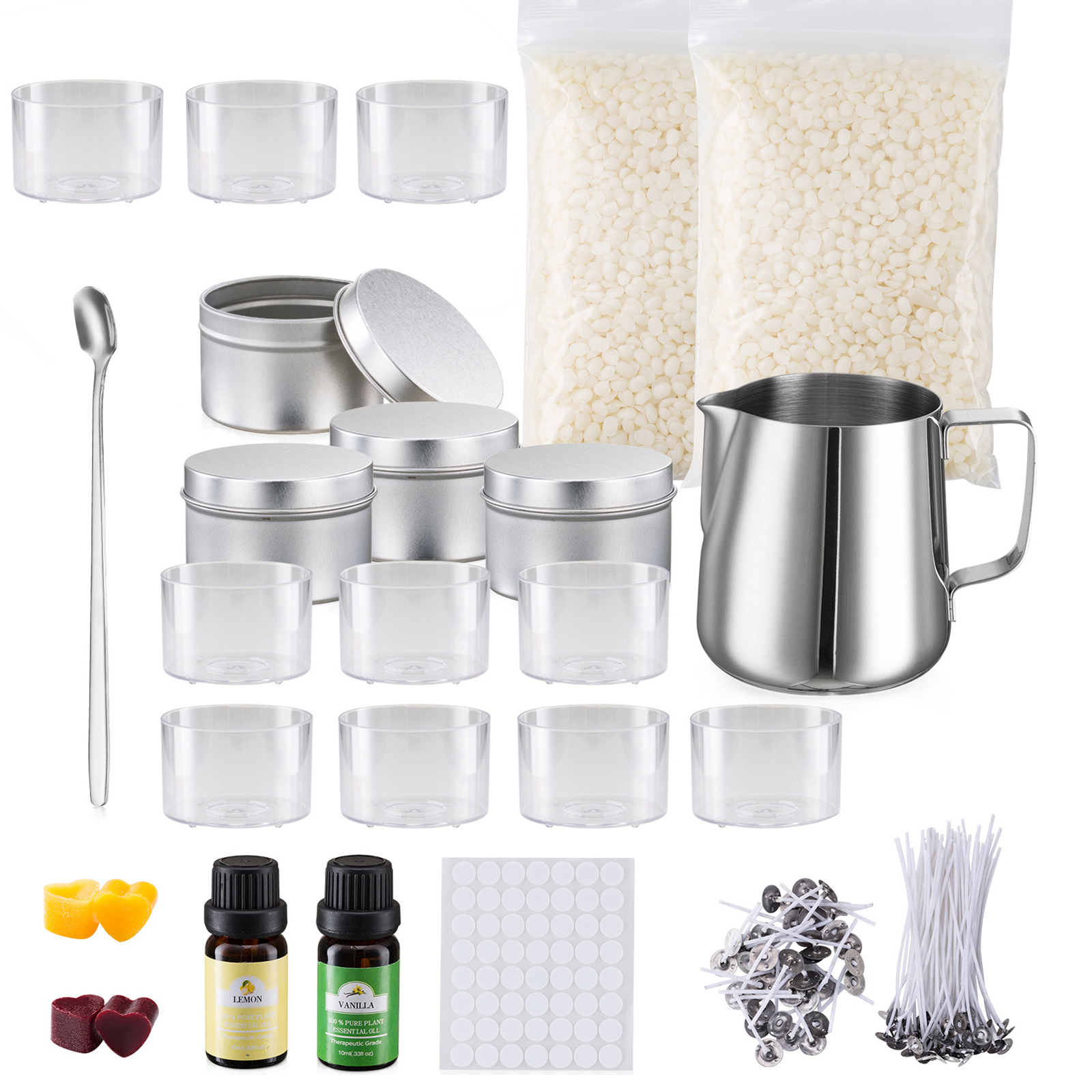 DIY Candle Making Kit Supplies Full Beginners Set Including Beeswax Pot Z0R5-image