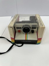 Vintage Polaroid SX-70 OneStep White Rainbow Stripe Land Camera In BOX