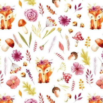100x160cm Fuchs 100% Baumwolle Baumwollstoff Kinder Meterware Handwerken Nähe...
