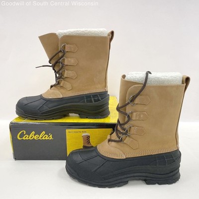 Cabela's Snow Pac Brown Nubuck Leather Waterproof Winter Boots Men's Size 10