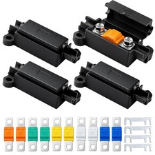 4 Pcs Midi Fuse Holders + 10Pcs 30/40/60/80/100Amp 32V Universal High Current