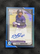 Derek Bernard Bowman Chrome 2024 Blue Refractor /150 Auto