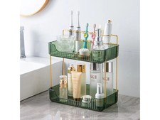 MPM 2 Tiers Storage Rack with Toothbrush Toothpaste Makeup Brush Holder,