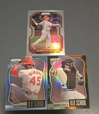 2021 Panini Prizm Albert Pujols Silver Bob Gibson Old School Silver Johnny Bench