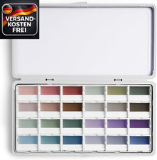 Aquarellfarben Set 24 Farben Wasserfarbkasten für Künstler Hobby Malerei