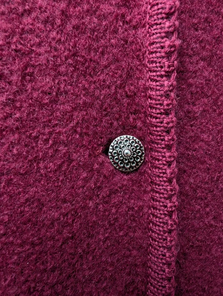 Vintage Brooks Brothers Maroon Boiled Wool Cardigan Jacket Women's Size 14 - Image 4 of 4