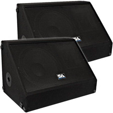 Seismic Audio 12" Passive Floor Monitor Pair Titanium Horn Stage SA-12MX