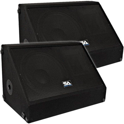Seismic Audio 12'' Passive Floor Monitor Pair Titanium Horn Stage SA-12MX