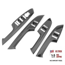 ABS Car Interior Window Switch Panel Cover Side Door Glass Carbon Fiber Style