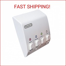 Better Living Classic Shower Dispenser 4 Chamber, Wall Mount Shower Shampoo and