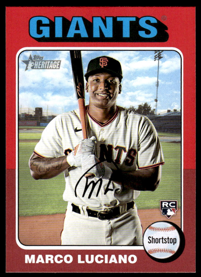 2024 Topps Heritage Marco Luciano #391 Retail Red Border RC San Francisco Giants