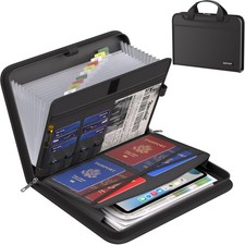 Accordion File Organizer, Fireproof Expanding File Folder with 13 Pockets Doc...