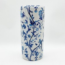 Classic Blue Birds Ceramic Umbrella Stand Round Tall Vase Walking Stick Holder