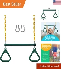 Sturdy Backyard Swing Set Accessory: 18" Trapeze Bar with Heavy Duty Chains