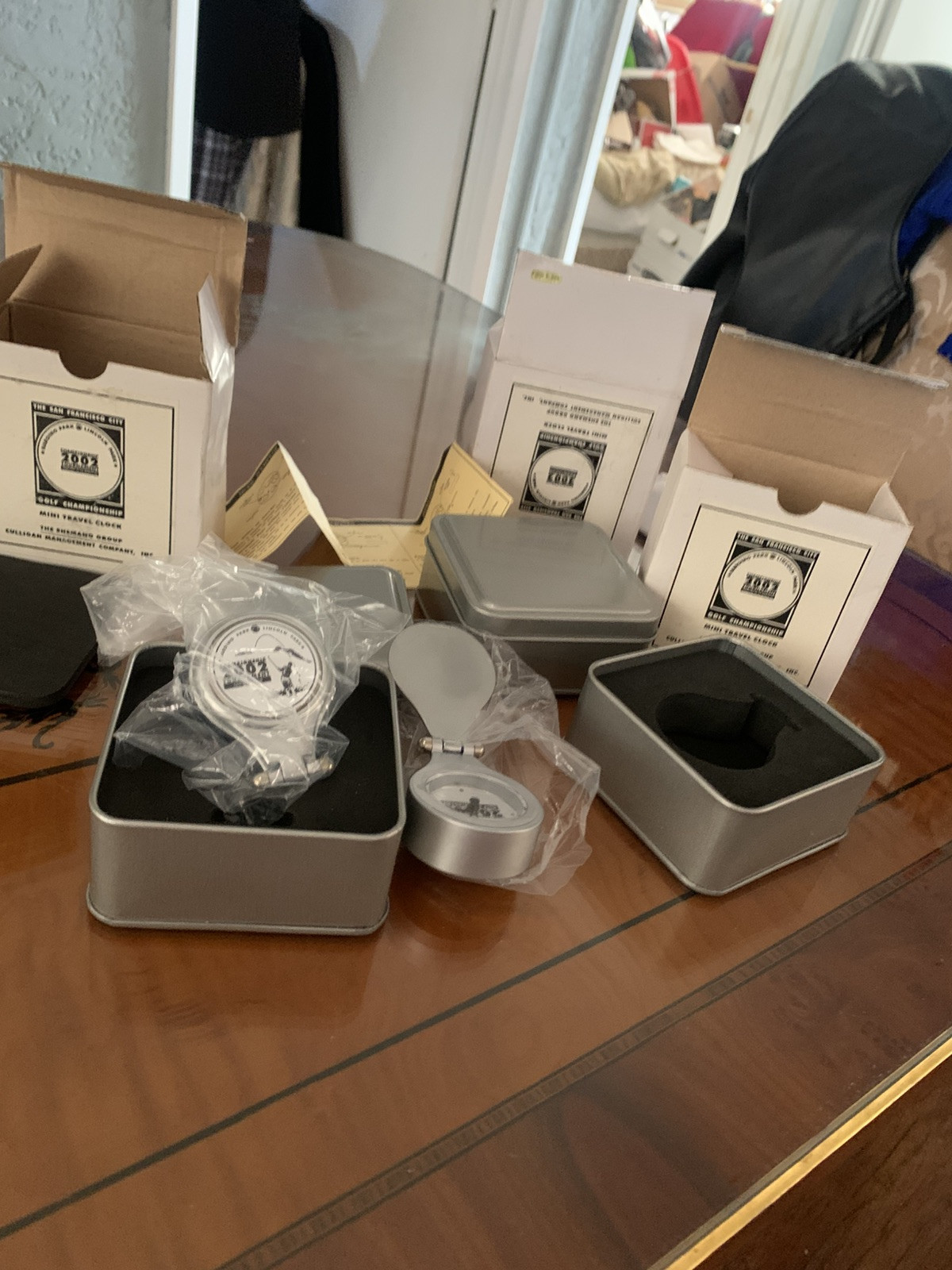 San Francisco 2002 Harding Park Golf Championship 3 Mini Clocks New in Box