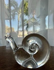 Steuben Glass Snail Figurine Clear Crystal Slug Escargot Signed 3 1/2”  long