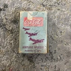 Vtg WWII Coca Cola Airplane Spotter Playing Cards, 52 Cards Orig Box, Wear AS IS