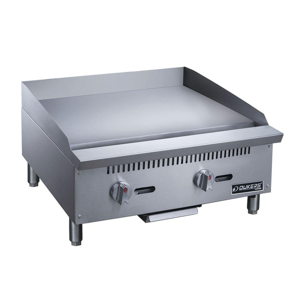 Dukers DCGM24-LPG Griddle 24 Inch Propane Gas 2 Burner 60000 BTU