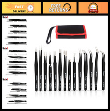 14 PCS Precision Tweezers Set - Anti-Static Stainless Steel for Craft, Jewelry,