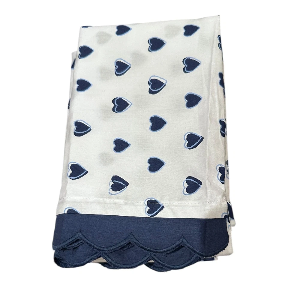 Roller Rabbit x Pottery Barn Teen Hearts Standard Pillowcases Navy Set of 2 - Image 3 of 4