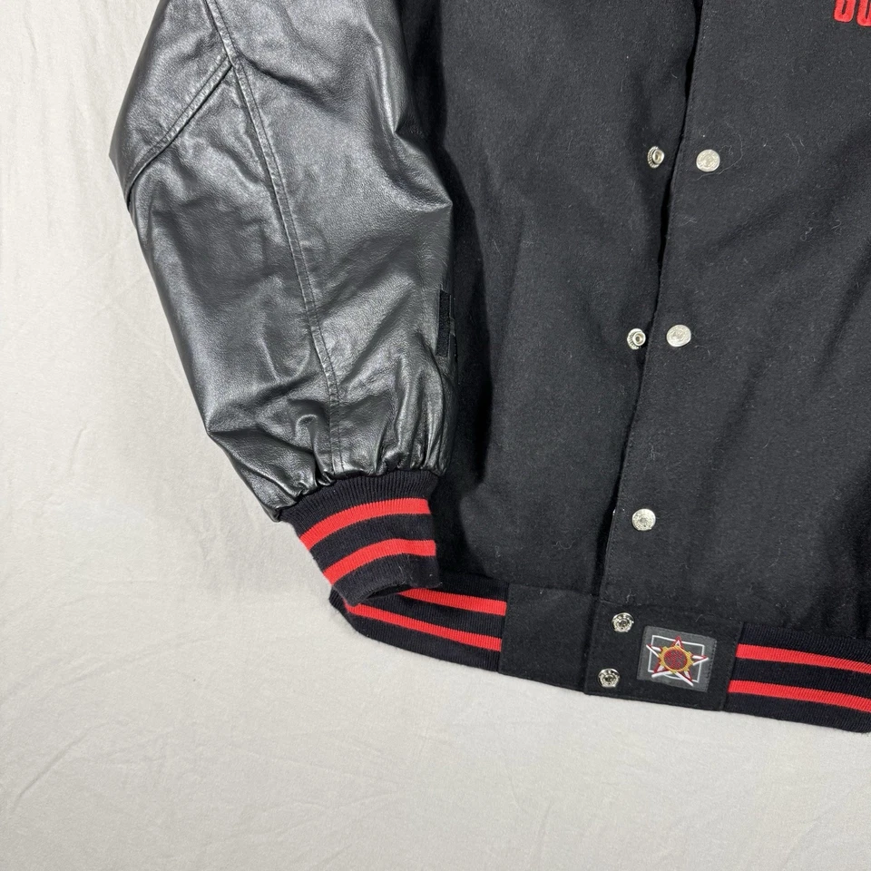 The Sopranos JH HBO varsity bomber Jacket leather & wool reversible Men's M - Image 2 of 4