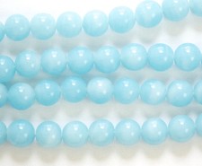 Vintage Light Blue to almost White Glass Beads Japan 8mm 8 jpn003P