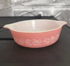 Vintage Pyrex 471 Pink Gooseberry Ovenware  1 Pint Casserole Dish No Lid USA