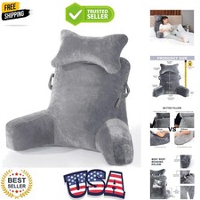 Reading Pillow-Bed Rest Pillow with Detachabl...