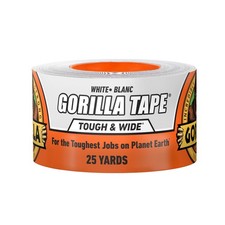Gorilla Tape Tough Wide, White Tape, 2.88" x 25 yd Pack of 1 - Pack,
