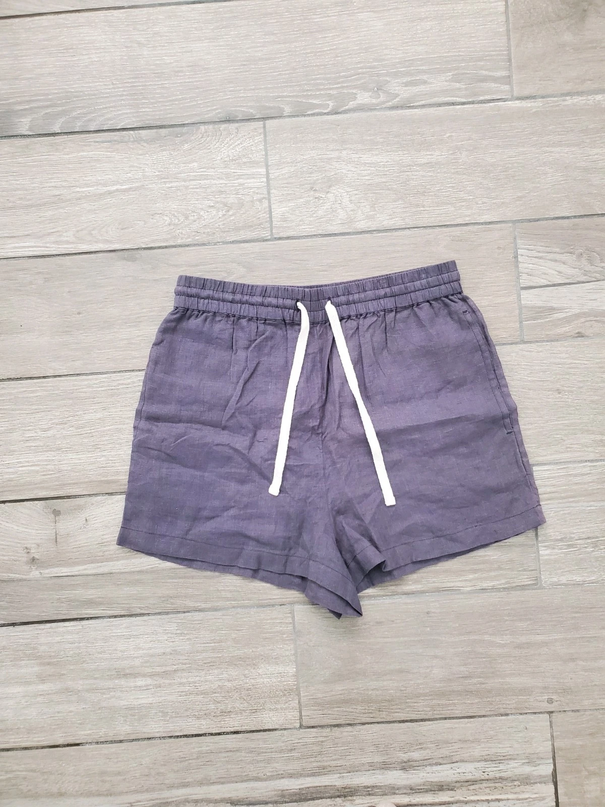 NWOT Rip Curl 100% linen gray pull-on lightweight breathable quick dry shorts XS