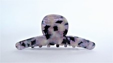 Lavender black and mixed color marbled design hair claw clip for fine, thin hair