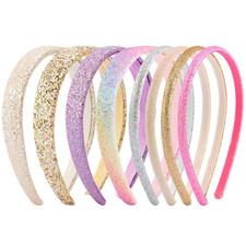 Headbands for Girls 8Pcs Non Slip Glitter Girls Headbands Toddler Kids Sparkly H