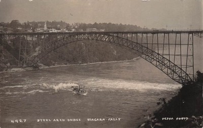 RPPC Niagara Falls Steel Arch Bridge Louis Pesha Photo Vtg Postcard J12