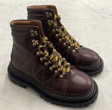 New Sandro Paris Elton Ankle Marron Lace Up Combat Boots  Size: 41 (US 10.5)