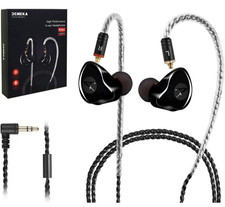 HiFi Stereo In-Ear Monitor Headphones with Dual Dynamic Drivers and Detachabl...