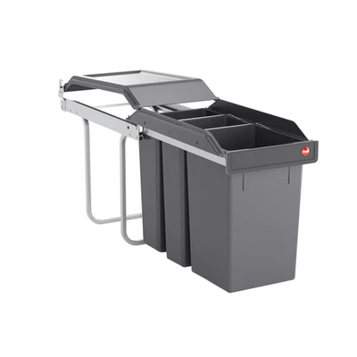 Abfallsammler Hailo 3650 Terzett 29 Liter 3fach Mülltrennung Einbau Abfalleimer - Bild 1 von 4