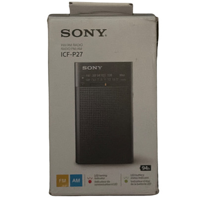 Sony ICF-P27 Portable FM AM Radio Black Compact Battery Powered New