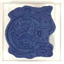 Time is of the Essence Ship Two-Sided Rubber Stamp on Acrylic Block
