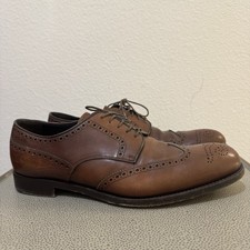 Prada Shoes Mens 10 EU / 11 US Brown Wingtip Brogue Leather Dress Italy