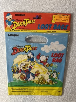 NEW Unique Disney Duck Tales 1987 Loot Bags for  8 Vintage About 7x9  Scrooge