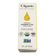Cliganic Organic Vitamin E Oil for Skin, 100 NATURAL 2 fl oz Ex 06/27 FAST SHIP