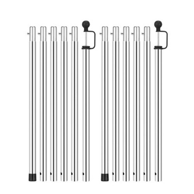 2 Pieces Tarpstange 6-Teilig Planenstange mit Haken