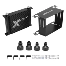 30 Row Aluminum Transmission Oil Cooler Universal Kit AN10 with Air Guide Brace