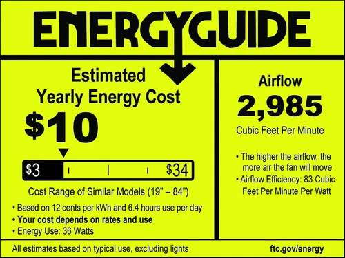 Ikon 44" Dimmable LED Hugger Ceiling Fan, Remote & Reversible Motor, Black - Picture 2 of 2