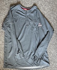 Bulwark FR Mens XL Long Sleeve Henley T-Shirt Gray IQ Series