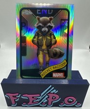 2025 Topps Chrome Marvel Refractor Guardians of the Galaxy Rocket Raccoon #120